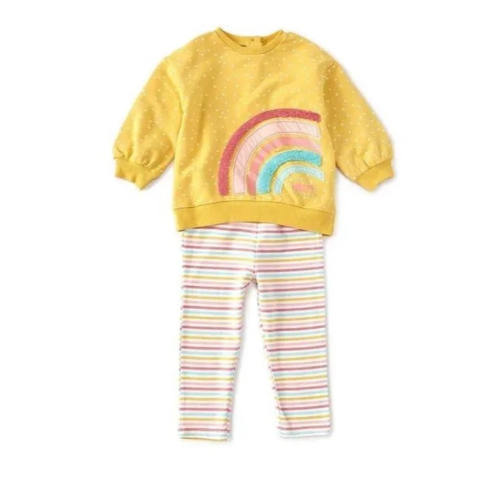 LITTLE ME RAINBOW 2PC SWEATSHIRT SET!